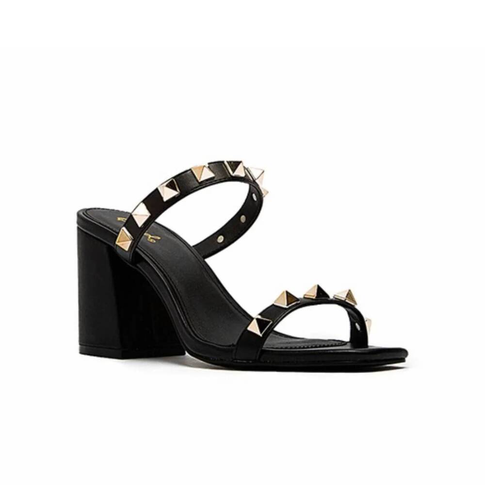 NEW QUPID women's studded high heels in black